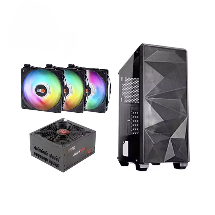 REDRAGON GC-500 CASE 80plus bronze and 3 Gamdias Case Fan M2-1201 RGB